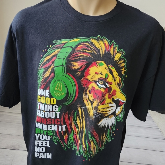 Free LRG Sandles w/ Purchase! Rasta Graphic Tee with Lion Design Size 2xl Men - Picture 8 of 8